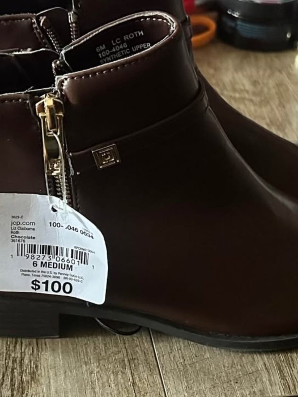 Liz Claiborne Roth Chocolate Ankle Boots Size 6M